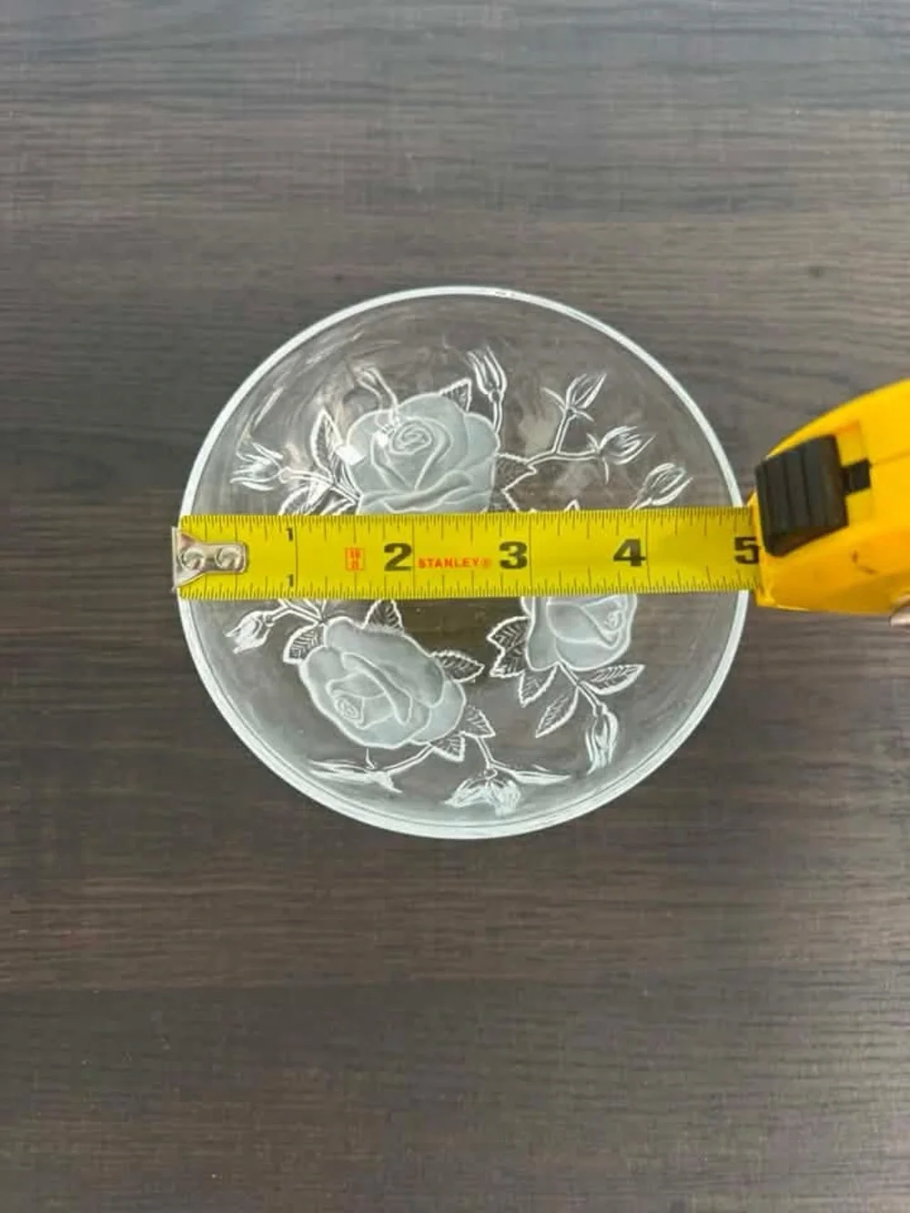 Clear Floral Glass Serving Bowl - Elegant Home Dining